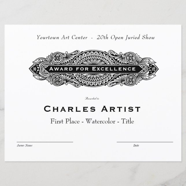 DÉCORATIF - PRIX D'EXCELLENCE ART (Devant)