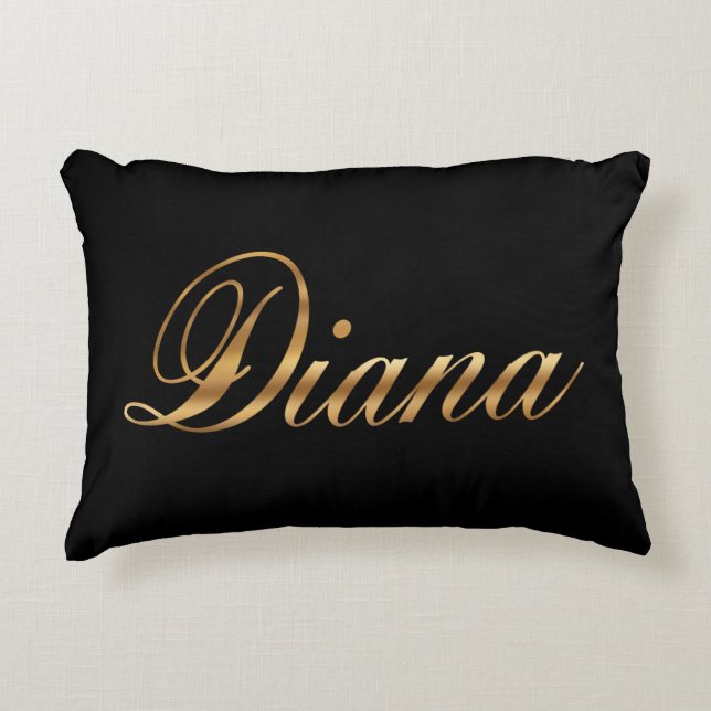 Décoratifs Coussins de Diana gold Design Lettering (Devant)
