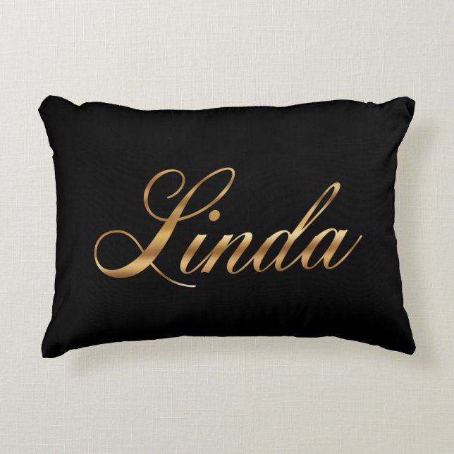 Décoratifs Coussins de Linda gold Design Lettering (Devant)