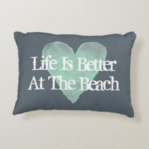 Décoratifs LA VIE EST PLUS BELLE À LA PLAGE coussins vintage