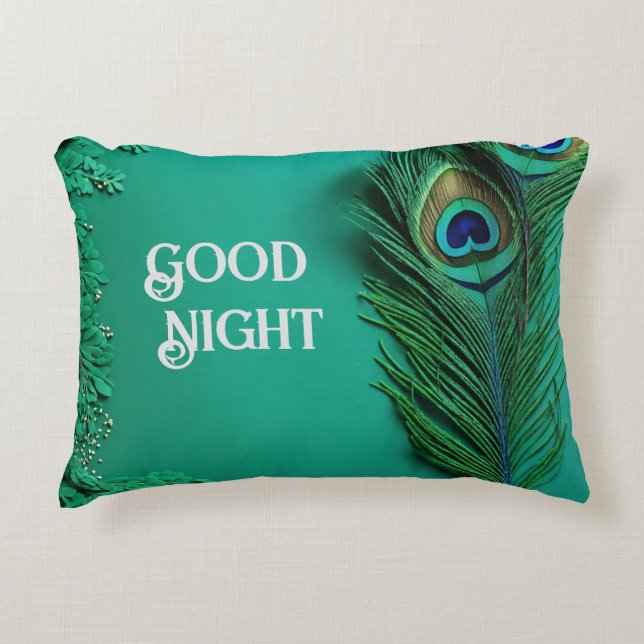 Décoratifs Serene Peacock Bonne nuit Coussins (Devant)
