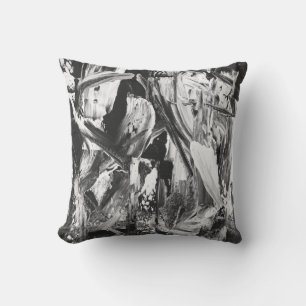 Décoration Abstraite noire/blanche/grise Coussin