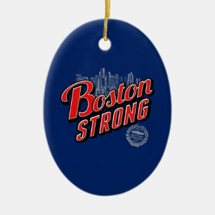 Décoration Boston Strong en rouge et bleu