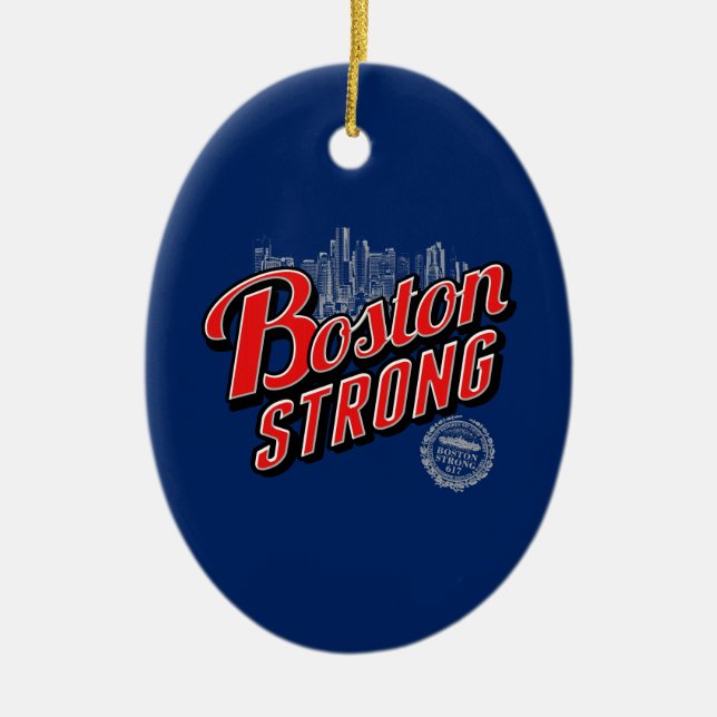 Décoration Boston Strong en rouge et bleu (Devant)