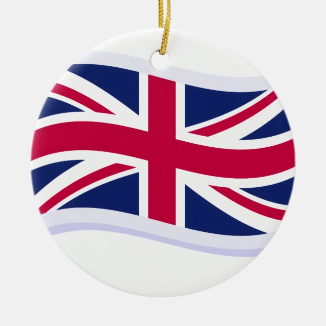 Décoration d'arbre en céramique avec Union Jack (Devant)