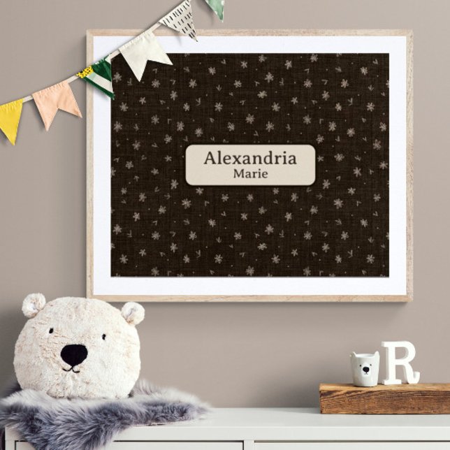 Décoration de chambre de bébé Country Brown avec n (Customize name! Shown with white mat and wood frame. (you will receive print only) Thank you!)