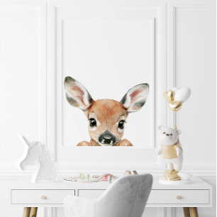 Décoration de chambre de bébé faon à l'aquarelle m