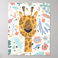 Décoration de chambre d'enfant girafe endormie