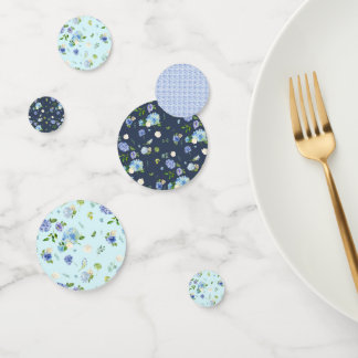 Décoration de confettis de table d'hortensia