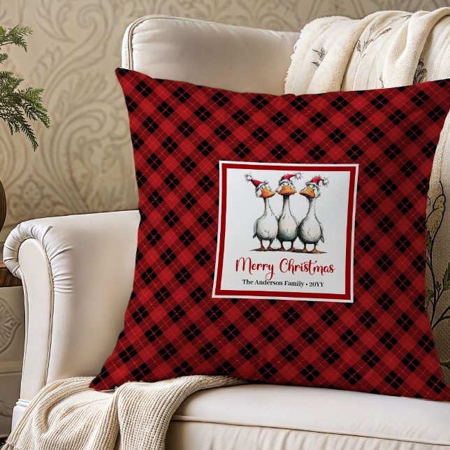 Décoration de Coussin de Lancer de Dessin Animé Dr (Christmas Funny Goose Cartoon Throw Pillow Decor)