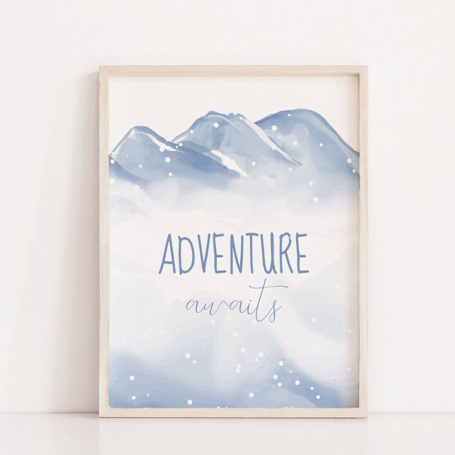 Décoration de mur de nurserie de script Aventure A (Adventure Awaits Script Winter Nursery Wall Decor)