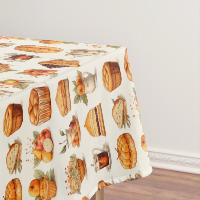 Décoration de nappe de Thanksgiving – Pain, tarte  (In Situ)
