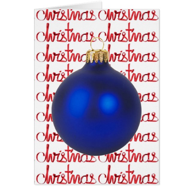 Décoration de Noël Boule Bleue Ruban Rouge Fêtes (Devant)