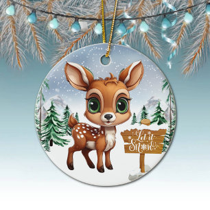 Décoration de Noël Faune Forêt Enchantée Cerfs Fêt