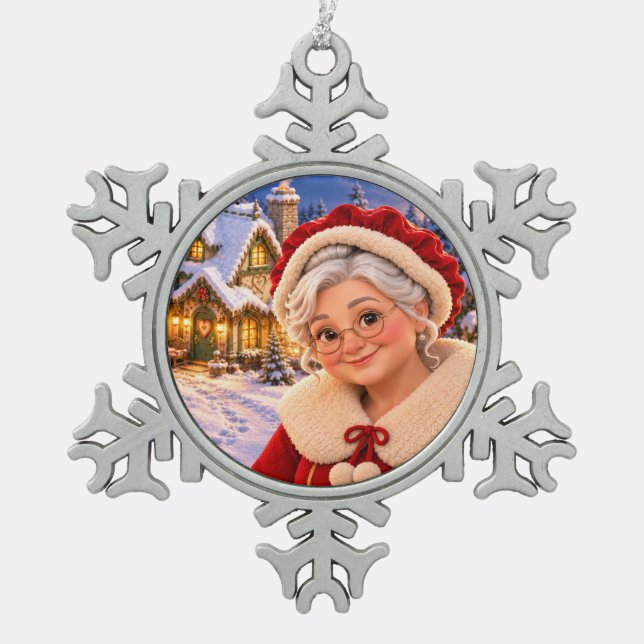 Décoration de Noël flocon Mère Noël (Devant)