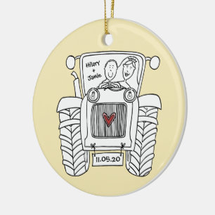 Décoration de Noël Mariage de tracteur personnalis