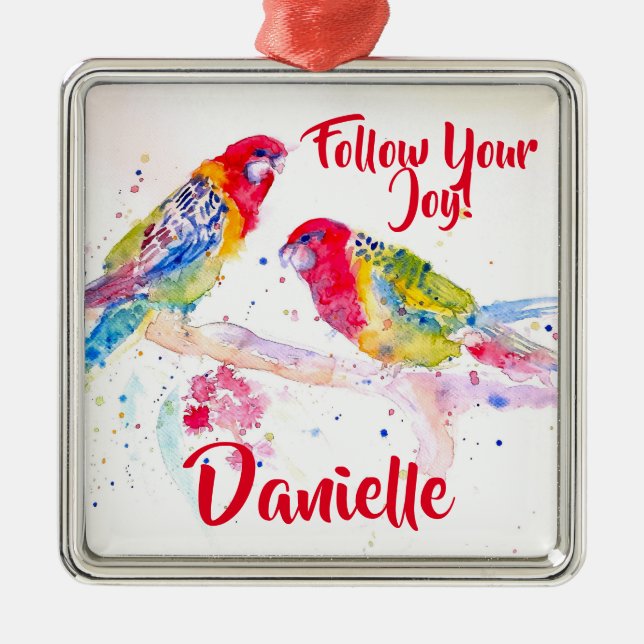 Décoration de nom de perroquet Rosella peinture à  (Devant)