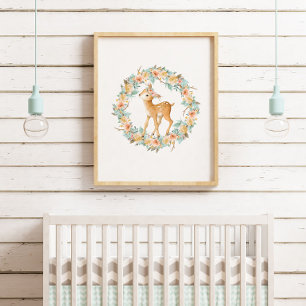Décoration de nurserie Animaux Cerfs Forêt Art Enf