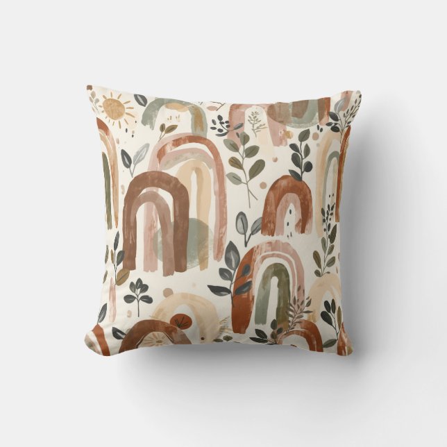 Décoration de nurserie boho | Coussin d'accent de  (Recto)
