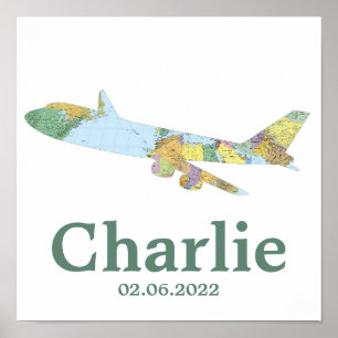 Décoration de nurserie d'avion personnalisée avec