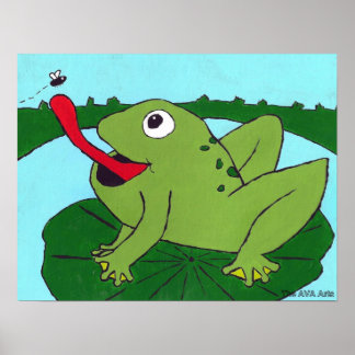 Décoration de nurserie, Grenouille attrapant une m