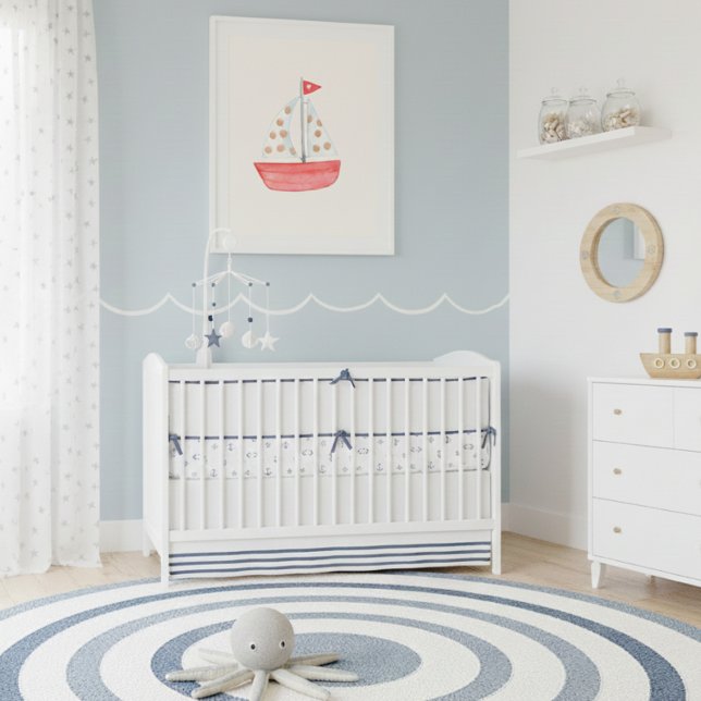 Décoration de nurserie nautique à l'aquarelle avec (Créateur téléchargé)