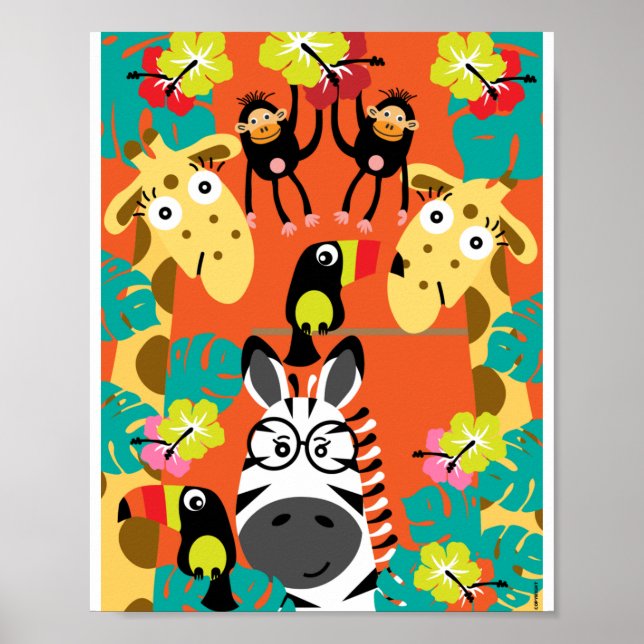 Décoration de pépinière mignonne avec des animaux  (Devant)