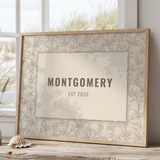 Décoration de style vintage avec nom de famille pe