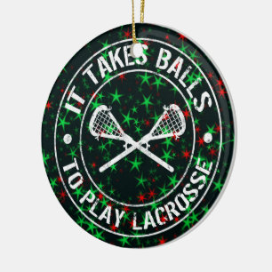 Décoration d'ornement d'arbre de Noël de lacrosse