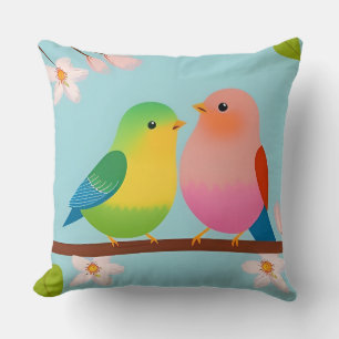 🌿 Décoration Douillette Coussin Jeté Oiseaux Bran