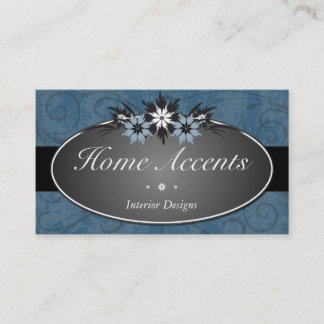 Décoration du Carte de visite floral bleu