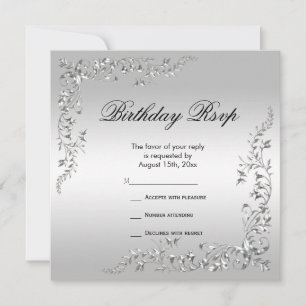 Décoration élégante Argent Anniversaire RSVP