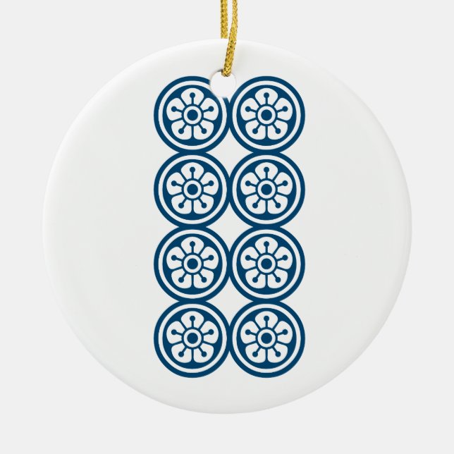 DÉCORATION EN CÉRAMIQUE 麻雀牌 8筒 / EIGHT OF CIRCLES -MAHJONG TILE- (Devant)