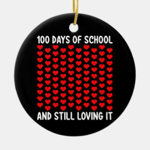 Décoration En Céramique 100 jours d'école et toujours autant d'amour Cœurs
