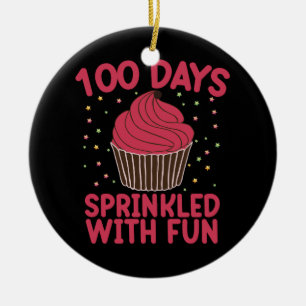 Décoration En Céramique 100 jours parsemés de gâteaux amusants petite fill