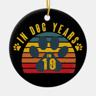 Décoration En Céramique 10 ans en années chien