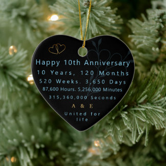 Décoration En Céramique 10e anniversaire Keepsaké coeur ornament