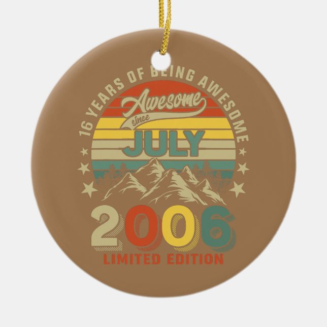 Décoration En Céramique 16e anniversaire 16 ans stupéfiant depuis juillet  (Devant)