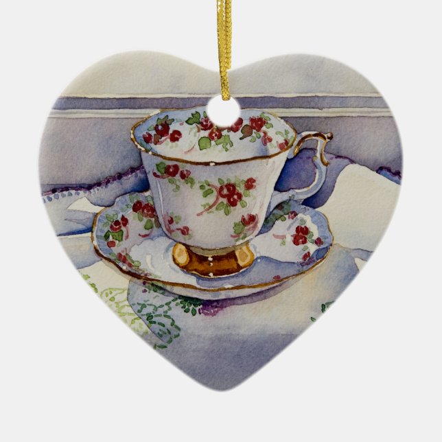 Décoration En Céramique 1799 Teacup on Linen (Devant)