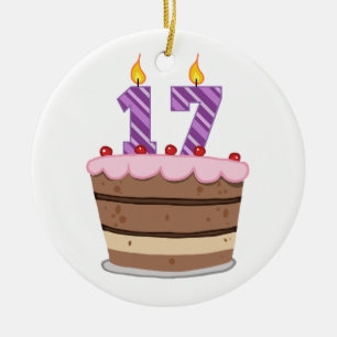 Décoration En Céramique 17 ans sur le gâteau d'anniversaire