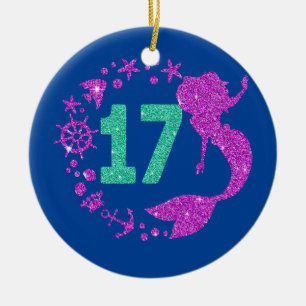 Décoration En Céramique 17e anniversaire Fille Sirène Années 17