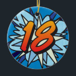 Décoration En Céramique 18 Anniversaire Photo Fun Retro Comic Book<br><div class="desc">Personnalisez le nom et la photo pour créer une pop comique super-héroïque amusante pop, 18th Happy Birthday célébration ornements. Offrez-vous un traitement spécial à une personne lors de sa journée spéciale ! Une bande dessinée amusante, cool et branchée, un livre d'anniversaire pop art inspiré par l'art qui met le wham,...</div>