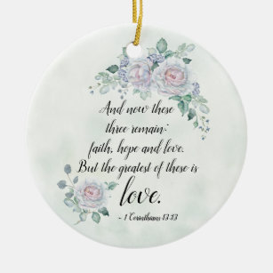 Décoration En Céramique 1 Corinthiens 13:13 Foi Espoir Amour, Personnalisé