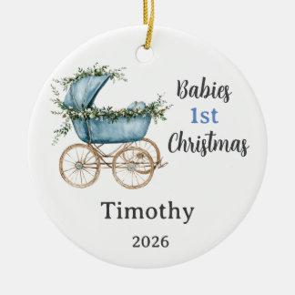 Décoration En Céramique 1er Noël de bébé personnalisable pour garçon