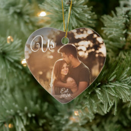 Décoration En Céramique 1er Noël de couple Photo de la date de création de
