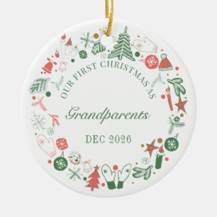 Décoration En Céramique 1er Noël en tant que grands-parents