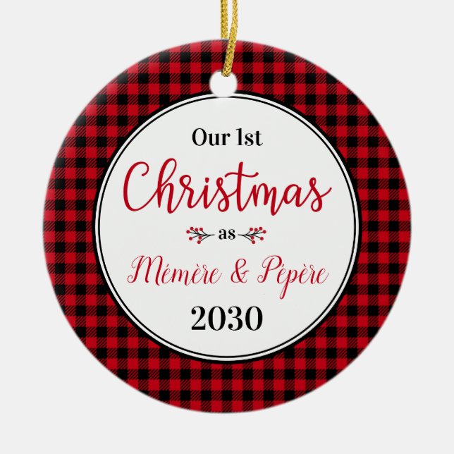 Décoration En Céramique 1ère photo de Memere Pepere de Noël (Devant)