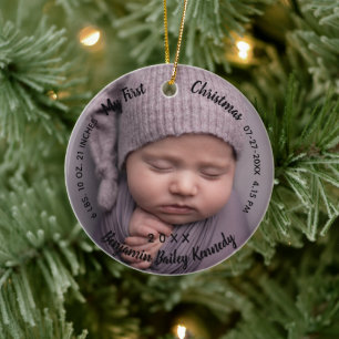 Décoration En Céramique 1ère Photos de Noël du bébé Statistiques de naissa