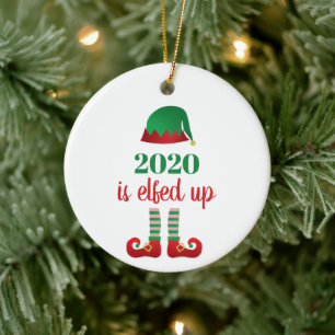 Décoration En Céramique 2020 S'Est Élimé Drôle Noël Dit Vert