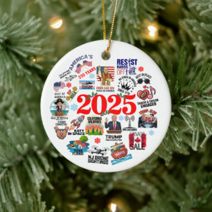 Décoration En Céramique 2025 Année en révision Ornament de Noël